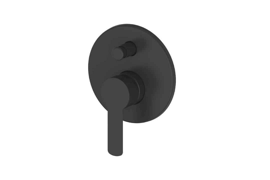 Astro II Shower/Bath Diverter Mixer in Matt Black – matt black diverter mixer for architect-specified bathroom interiors