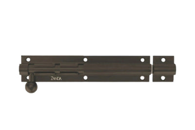 Product picture of the Zanda Graphite Nickel Heavy Duty Straight Barrel Bolt 150mm on a white background.