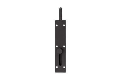 Product image of the Matt Black Reverse Barrel Bolt 150mm on a white background.
