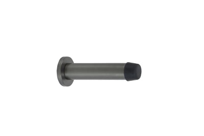 Product image of the Zanda Graphite Nickel Round Wall Door Stop 85mm on a white background.