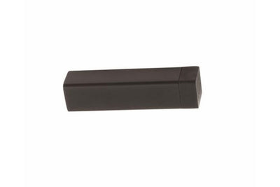 Product image of the Zanda Square Skirting Mount Door Stop 80mm Matt Black 5262.BLK on a white background.