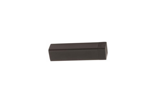 Product picture of the Black Square Wall Mount Door Stop on a white background.