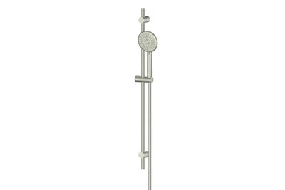 Rocco Adjustable Rail Shower in Brushed Nickel – brushed nickel adjustable shower for architectural interiors