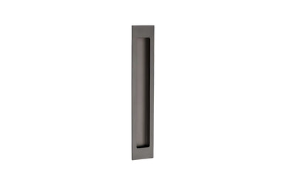 Product image of the 200mm Zanda Verve Graphite Nickel Flush Pull on a white background. 