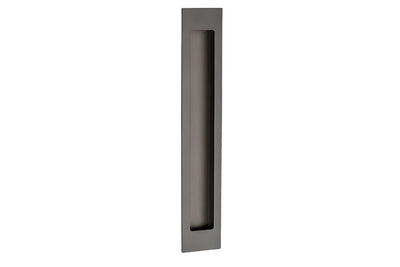 Product image of the 300mm Zanda Verve Graphite Nickel Flush Pull on a white background. 