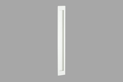 Product picture of the Zanda 300mm White Flush Pull on a grey background.