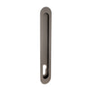 Product image of the Zanda Duke Graphite Nickel Flush Pull Euro 250x40mm on a white background.