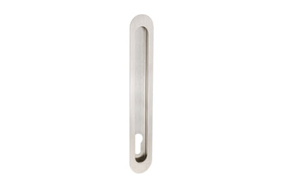 Product picture of the Zanda Duke Stainless Steel Flush Pull Euro 250x40mm on a white background.