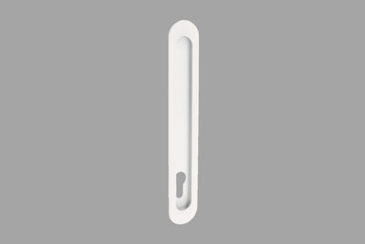 Product image of the Zanda Duke White Flush Pull Euro 250x40mm on a grey background.