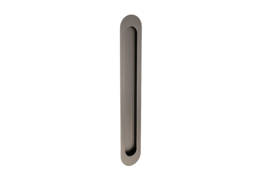 Product picture of the Duke Gun Metal Grey Flush Pull 250x40mm on a white background.