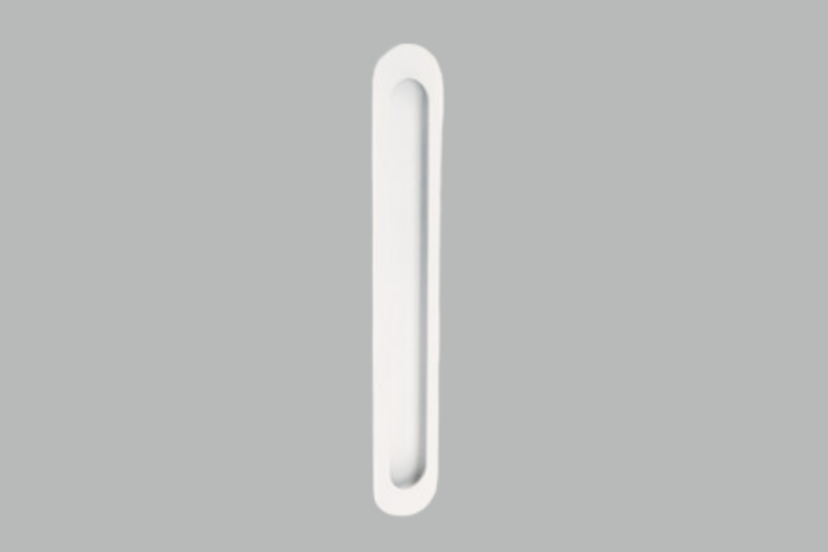 Product picture of the Duke White Flush Pull 250x40mm on a white background.