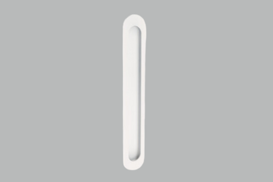 Product picture of the Duke White Flush Pull 250x40mm on a white background.
