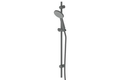 Glide RainBoost Adjustable Rail Shower in Gunmetal – gunmetal rainboost shower for modern and industrial interiors