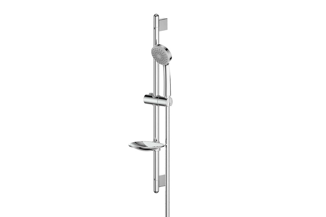 Applause Rail Shower in Chrome Plate – chrome rail shower with single-function spray for budget-conscious bathroom design
