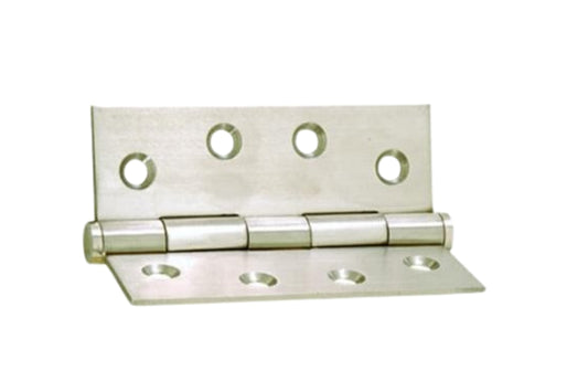 Product image of the Satin Stainless Fixed Pin Hinge 100x75 on a white background.