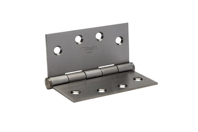 Product image of the 100x100 Zanda Door Butt Hinge Fixed Pin Graphite Nickel on a white background.