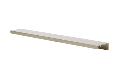 Product picture of the 300mm Brushed Nickel Lip Pull on a white background.