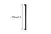 Product image of the 7098 Polo Pull Handle with measurements next to it in black writing on a white background.