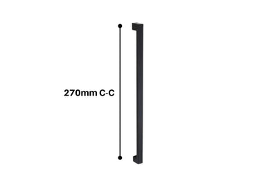 Product image of the 7098 Ultra Pull Handle with measurements next to it in black writing on a white background.