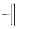 Product image of the 7100 Polo Pull Handle with measurements next to it in black writing on a white background.