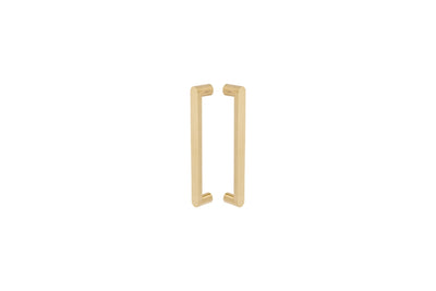 Product picture of the Duke Satin Brass Pull Handle 300mm on a white background.