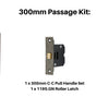 Product picture of the Zanda Duke Graphite Nickel Pull Handle 300mm Passage Kit on a white background.
