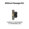 Product picture of the Zanda Duke Graphite Nickel Pull Handle 600mm Passage Kit on a white background.