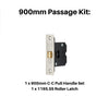 Product picture of the Duke Stainless Steel Pull Handle 900mm Passage Kit on a Stainless Steel background.