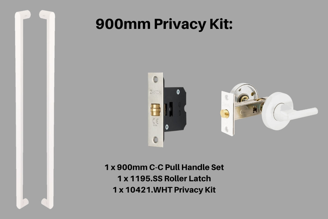 Duke Privacy Set Duke White Pull Handle | 3 Sizes & Kits Available – Architectural Choice
