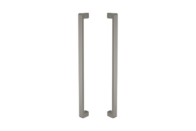 Product image of the Zanda Streamline Pull Handle 600mm Graphite Nickel back to back pair on a white background.