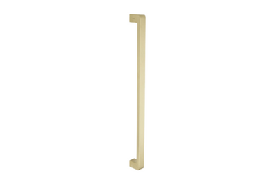 Product picture of the Zanda Streamline Pull Handle 600mm Satin Brass face fix single on a white background.