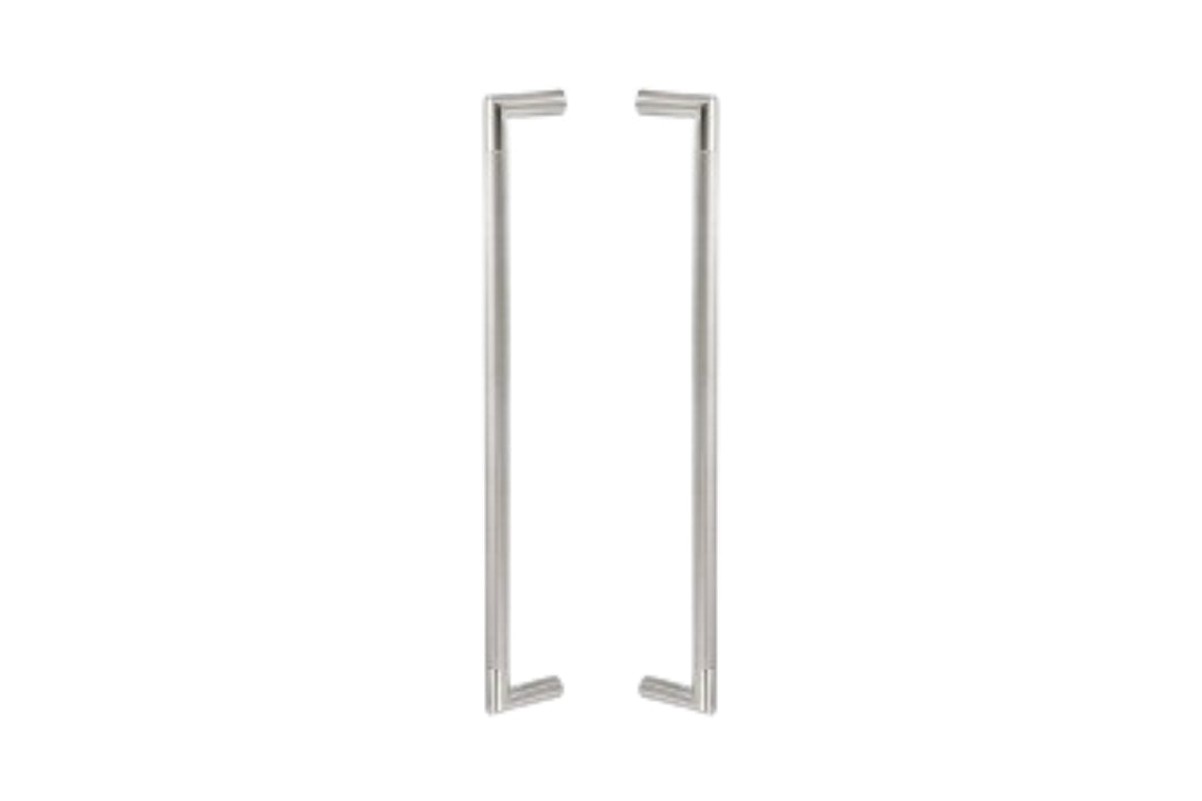 Product image of the Wyatt Stainless Steel Pull Handle pair on a white background.