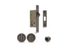 Product image of the Visca Cavity Sliding Door Privacy Kit Graphite Nickel on a white background.