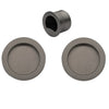 Product image of the Visca Cavity Sliding Door Passage Kit Graphite Nickel on a white background.