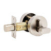 Product picture of the Brushed Nickel Zanda Futura Deadbolt Single Cylinder on a white background.