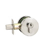Product picture of the Brushed Nickel Zanda Futura Deadbolt Double Cylinder on a white background.