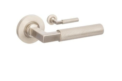 Product image of the Zurich Brushed Nickel Door Handle Leverset Only on a white background.