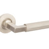Product image of the Zurich Brushed Nickel Door Handle on a white background.