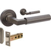 Product image of the Zurich Graphite Nickel Door Handle Passage Set on a white background.