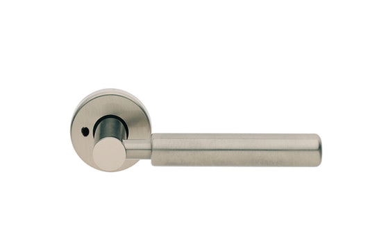 Product picture looking at the privacy option of the Manital Amleto Satin Nickel Door Handle.
