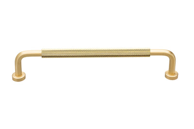 Kethy Bugle Cabinet Handle in Matt Brass – Knurled pull handle for modern kitchen cabinetry.