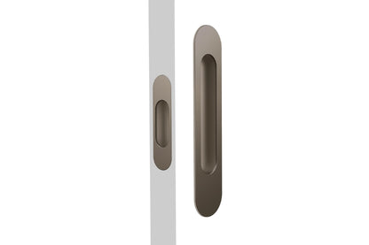 Product picture of the Bronze Mardeco Radius Edge M Series Flush Pull Passage Set.
