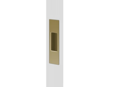 Product image of the BRS8001/92 Satin Brass Mardeco End Pull on a white background.