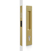 Product image of the BRS8104/SET Satin Brass Mardeco Flush Pull Euro Lockset on a white background.