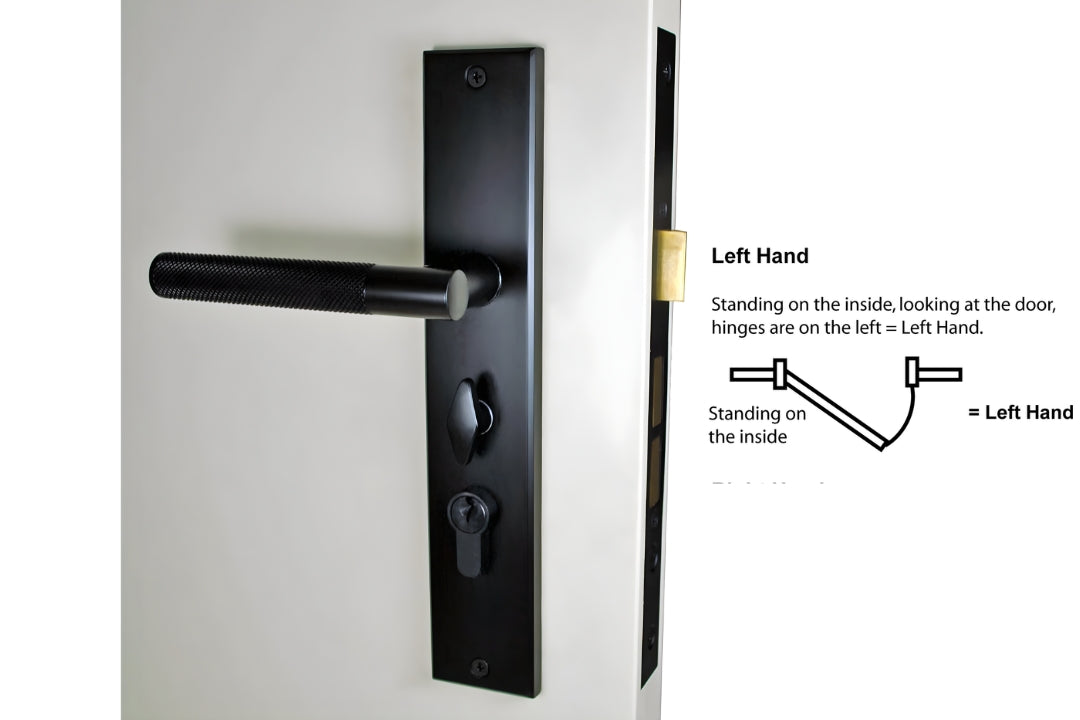 Nidus Knurled Domici Ozi-1 matte black longplate lock combo, left handed.