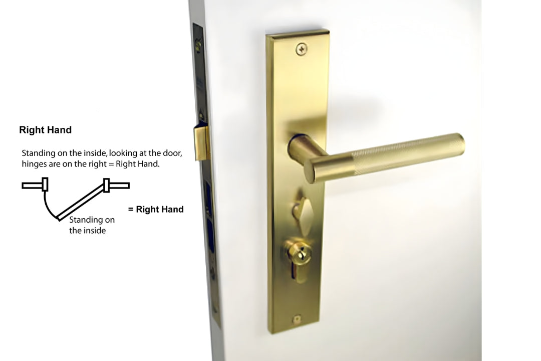 Nidus Knurled Domici Ozi-1 Satin Brass longplate lock combo Right Handed.