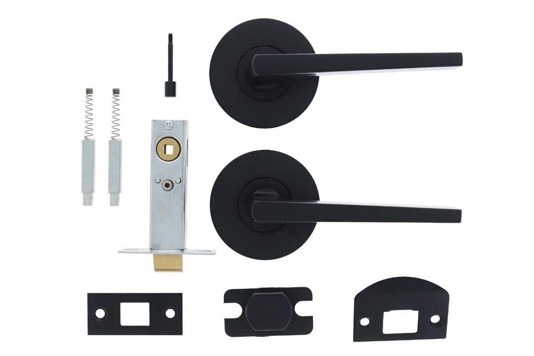 Components for the Nidus Marino Privacy Lever Set Matte Black 63mm Round Rose