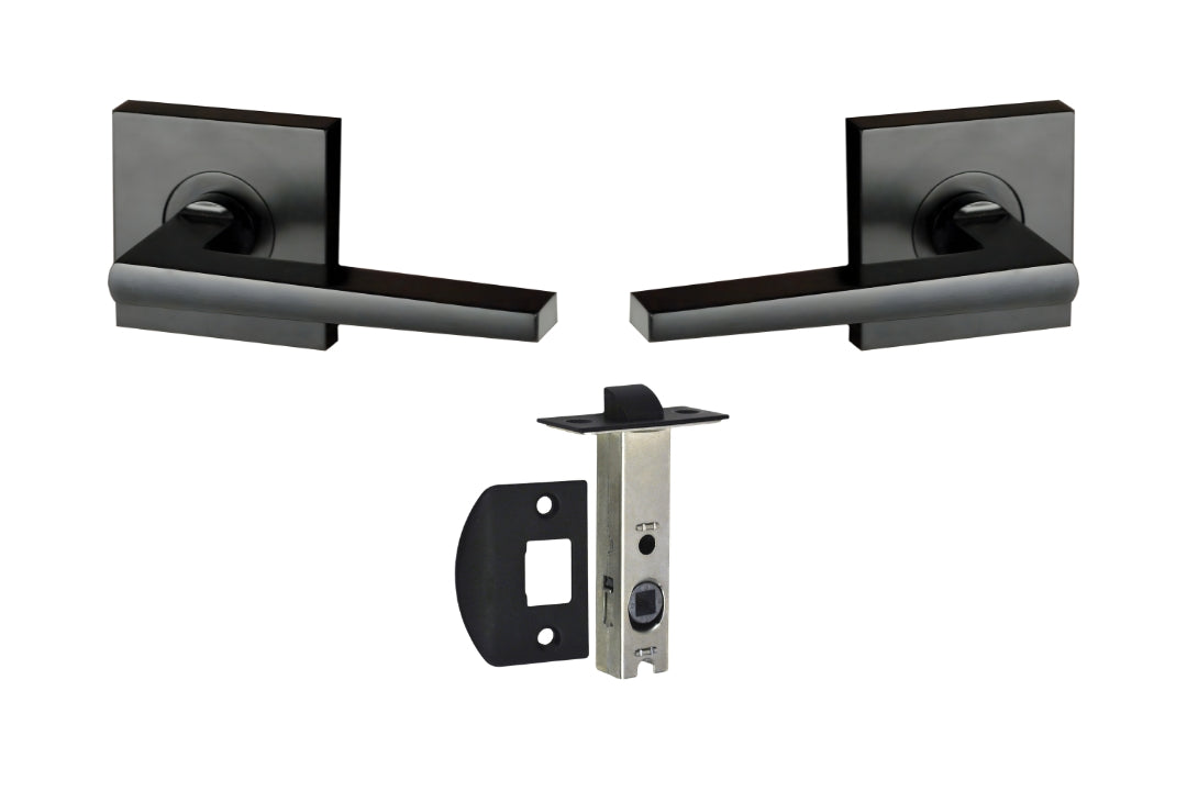 Nidus Marino Square Lever Passage Set Black 61x61mm Rose