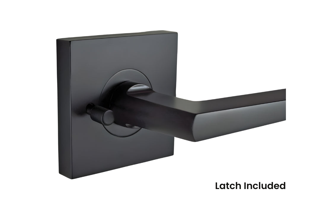 Nidus Marino Square Lever Privacy Set Black 61x61mm Rose