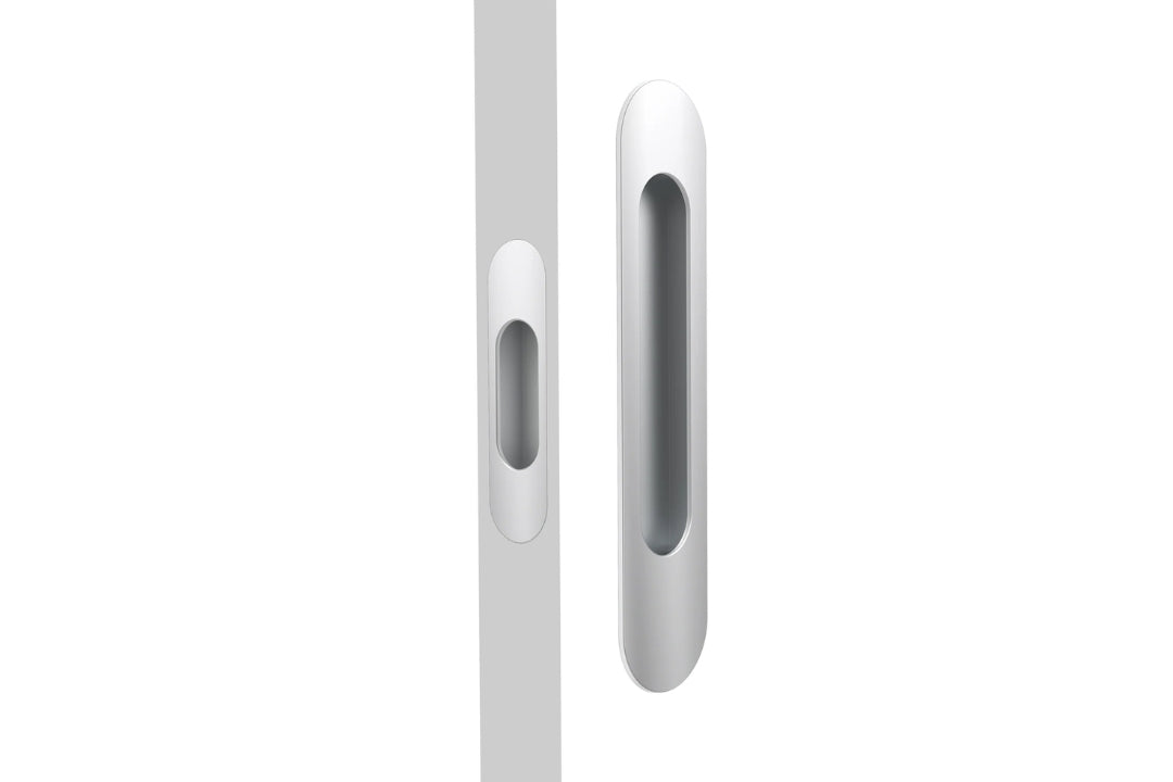 Product picture of the Chrome Plate Mardeco Radius Edge M Series Flush Pull Passage Set.